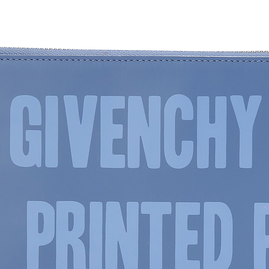 GIVENCHY(USED)블루 레더 텍스트 프린팅 클러치백