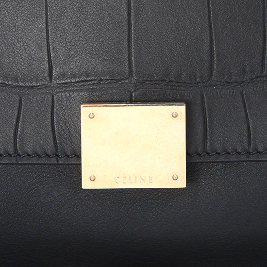 CELINE(USED)트라페제 블랙 엘리게이터 스킨 토트백