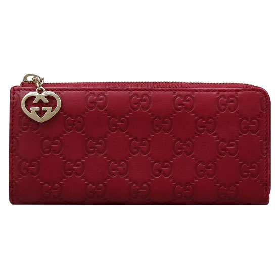 GUCCI(USED) 구찌 GG로고 씨마 레드 지퍼 장지갑
