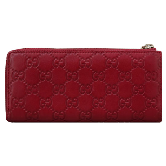 GUCCI(USED) 구찌 GG로고 씨마 레드 지퍼 장지갑