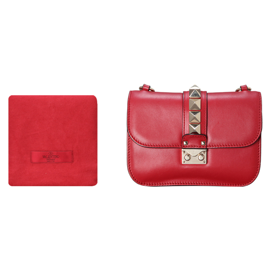 VALENTINO(USED)락스터드 레드 스몰 숄더백