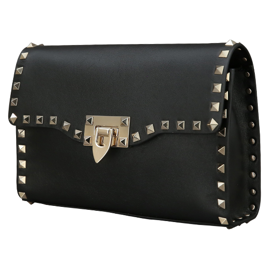 VALENTINO(USED)락스터드 블랙 숄더백