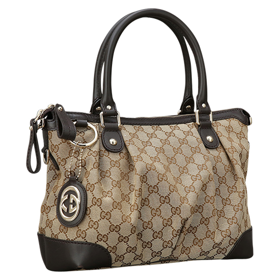 GUCCI(USED) 구찌 자가드 레더 트리밍 토트겸 숄더백