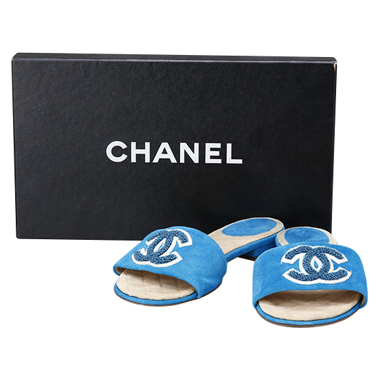 CHANEL(USED) 샤넬 CC로고 패브릭 샌들