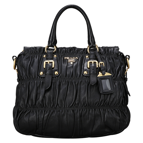 PRADA(USED) 프라다 BN1336 나파 고프레 블랙 토트백