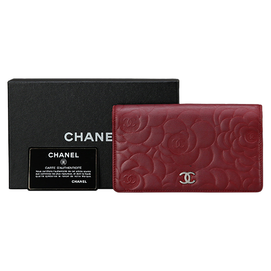 CHANEL(USED) 샤넬 까멜리아 레드 장지갑