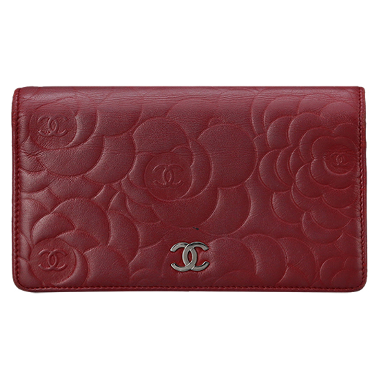 CHANEL(USED) 샤넬 까멜리아 레드 장지갑