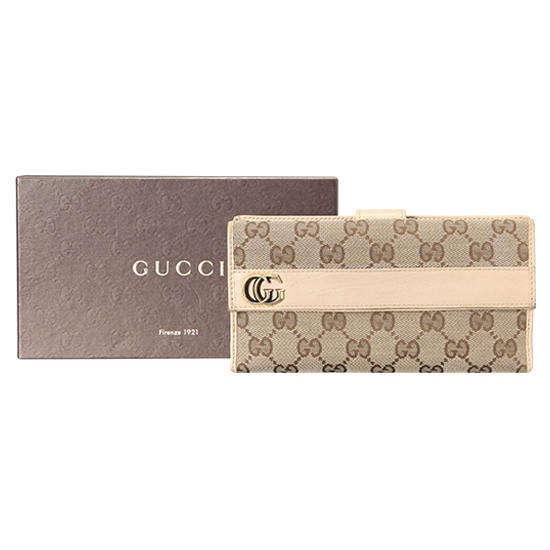 GUCCI(USED) 구찌 씨마 패브릭 브라운 장지갑