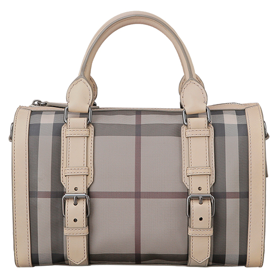 BURBERRY(USED)스모크드 체크 PVC 보스턴백