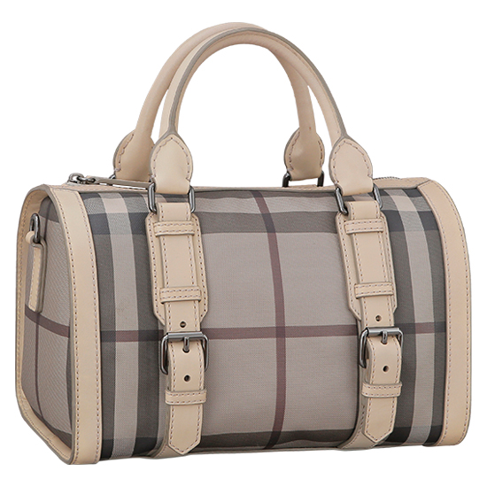 BURBERRY(USED)스모크드 체크 PVC 보스턴백
