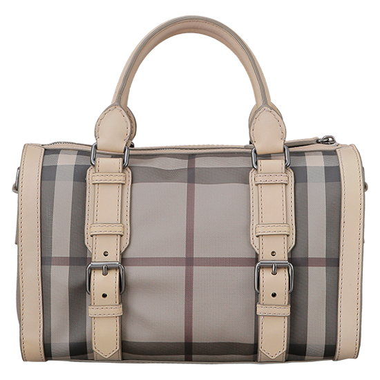 BURBERRY(USED)스모크드 체크 PVC 보스턴백