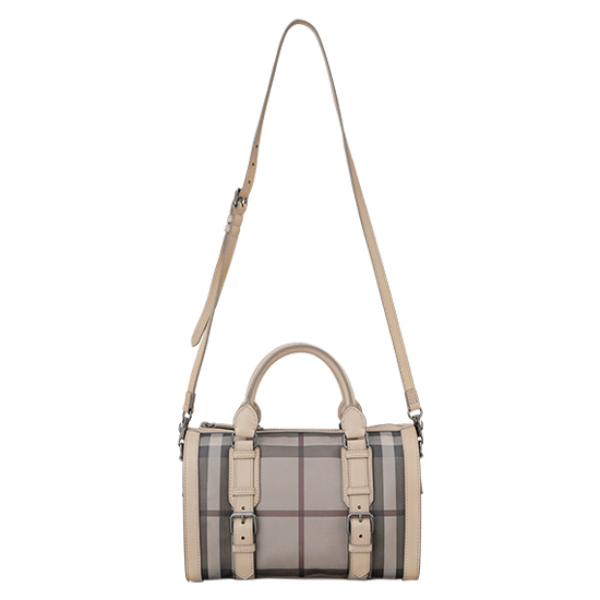 BURBERRY(USED)스모크드 체크 PVC 보스턴백