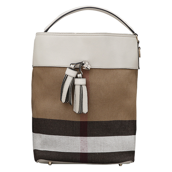 BURBERRY(USED)애쉬비 캔버스 체크 호보백