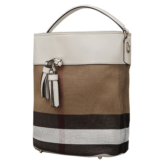 BURBERRY(USED)애쉬비 캔버스 체크 호보백