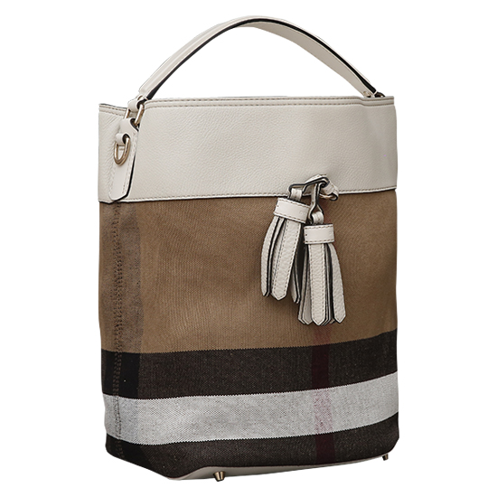 BURBERRY(USED)애쉬비 캔버스 체크 호보백