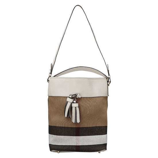 BURBERRY(USED)애쉬비 캔버스 체크 호보백