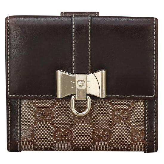 GUCCI(USED) 구찌 GG로고 리본장식 중지갑