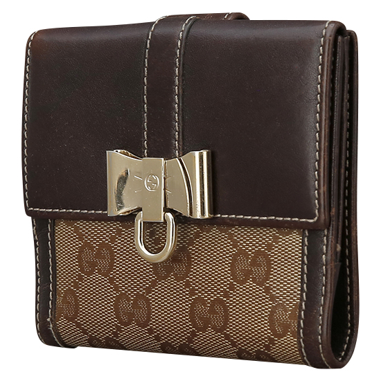 GUCCI(USED) 구찌 GG로고 리본장식 중지갑
