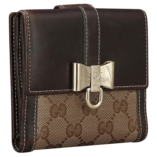GUCCI(USED) 구찌 GG로고 리본장식 중지갑