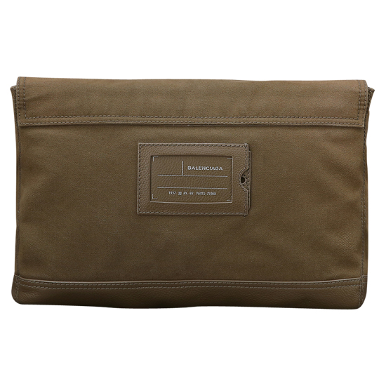 BALENCIAGA(USED)브라운 패브릭 트리밍 클러치