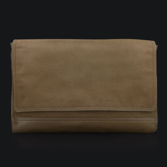 BALENCIAGA(USED)브라운 패브릭 트리밍 클러치