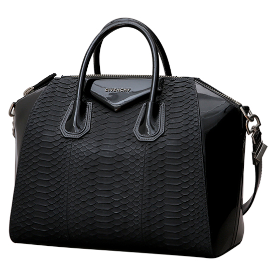 GIVENCHY(USED)안티고나 파이톤 스킨 블랙 미듐