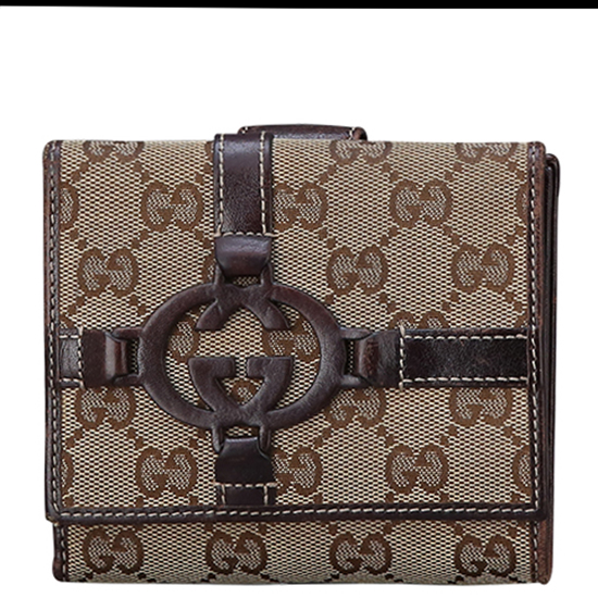 GUCCI(USED) 구찌 GG로고 패브릭 반지갑