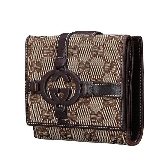 GUCCI(USED) 구찌 GG로고 패브릭 반지갑