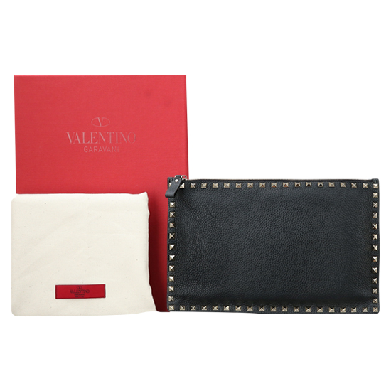 VALENTINO(USED)락스터드 블랙 클러치