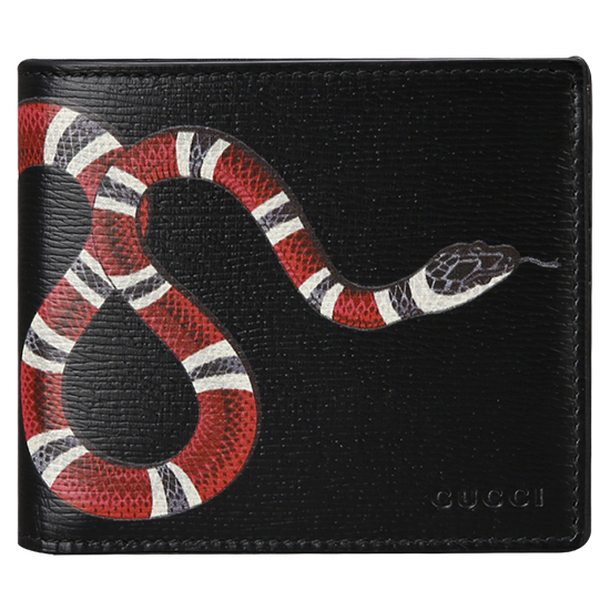 GUCCI(USED) 구찌 블랙 레더 스네이크 반지갑