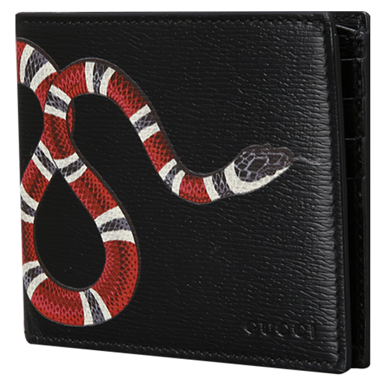 GUCCI(USED) 구찌 블랙 레더 스네이크 반지갑