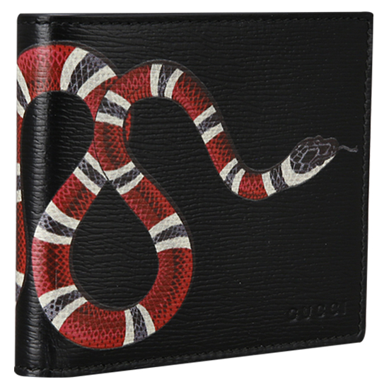 GUCCI(USED) 구찌 블랙 레더 스네이크 반지갑
