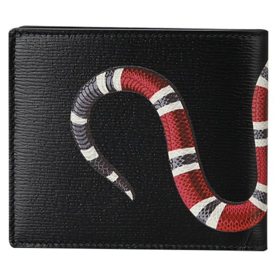 GUCCI(USED) 구찌 블랙 레더 스네이크 반지갑