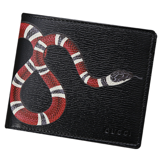 GUCCI(USED) 구찌 블랙 레더 스네이크 반지갑