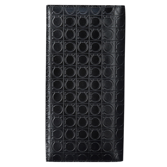 FERRAGAMO(USED)간치니 패턴 블랙 레더 장지갑