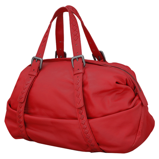 BOTTEGA VENETA(USED)램스킨 레드 토트겸 숄더백