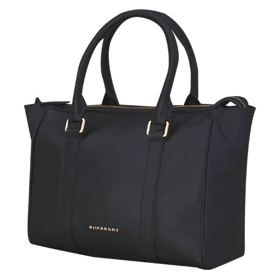 BURBERRY(USED)블랙 레더 토트겸 숄더백