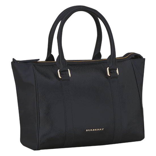 BURBERRY(USED)블랙 레더 토트겸 숄더백