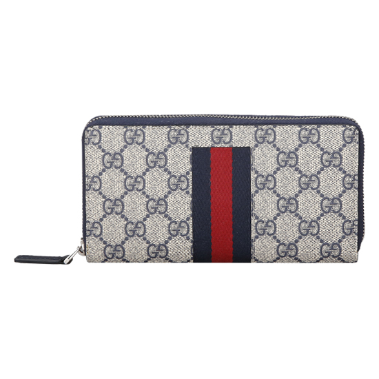 GUCCI(USED) 구찌 GG로고 PVC 수프림 지퍼 어라운드 장지갑G