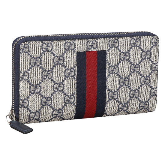GUCCI(USED) 구찌 GG로고 PVC 수프림 지퍼 어라운드 장지갑G