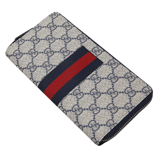 GUCCI(USED) 구찌 GG로고 PVC 수프림 지퍼 어라운드 장지갑G