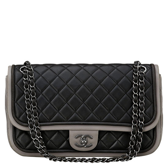 CHANEL(USED) 샤넬 램스킨 투톤 체인 숄더백