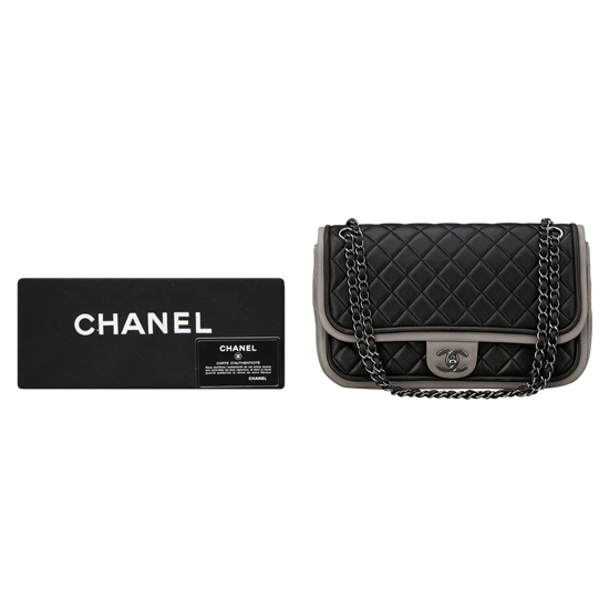 CHANEL(USED) 샤넬 램스킨 투톤 체인 숄더백