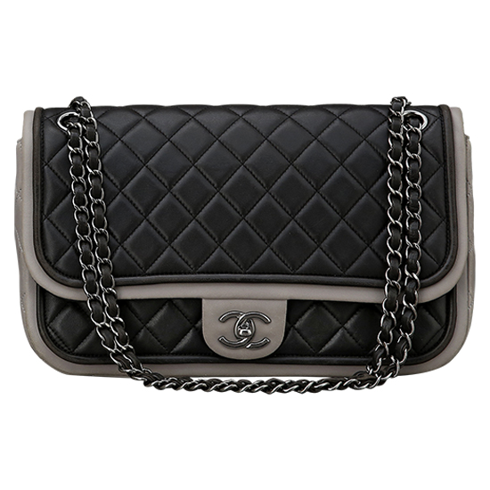 CHANEL(USED) 샤넬 램스킨 투톤 체인 숄더백