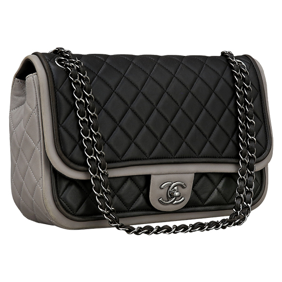 CHANEL(USED) 샤넬 램스킨 투톤 체인 숄더백