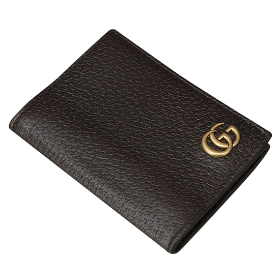 GUCCI(USED) 구찌 마몽트 브라운 레더 카드지갑