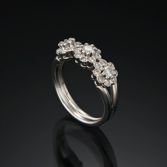 DAMIANI(USED) 플라워 다이아 웨딩링 #50