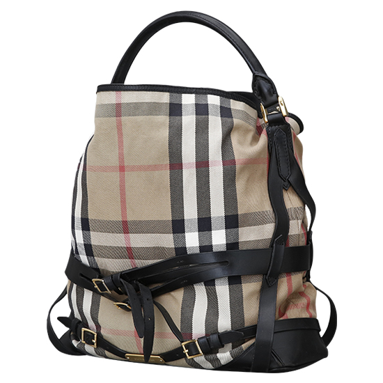 BURBERRY(USED)하우스 체크 트리밍 토트겸 숄더백