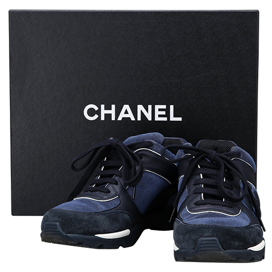 CHANEL(USED) 샤넬 CC로고 패브릭 스니커즈