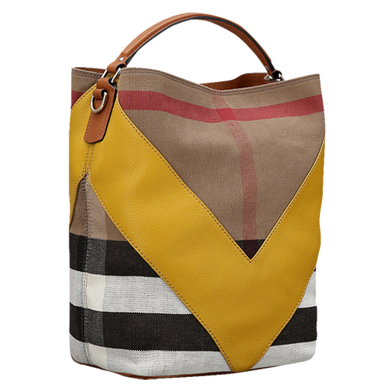 BURBERRY(USED)애쉬비 캔버스 체크 호보봭